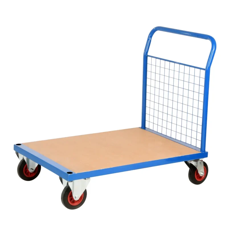 Loadtek TC500 Series Warehouse Platform Trolley Truck - Platform & Single End - Mesh Sides