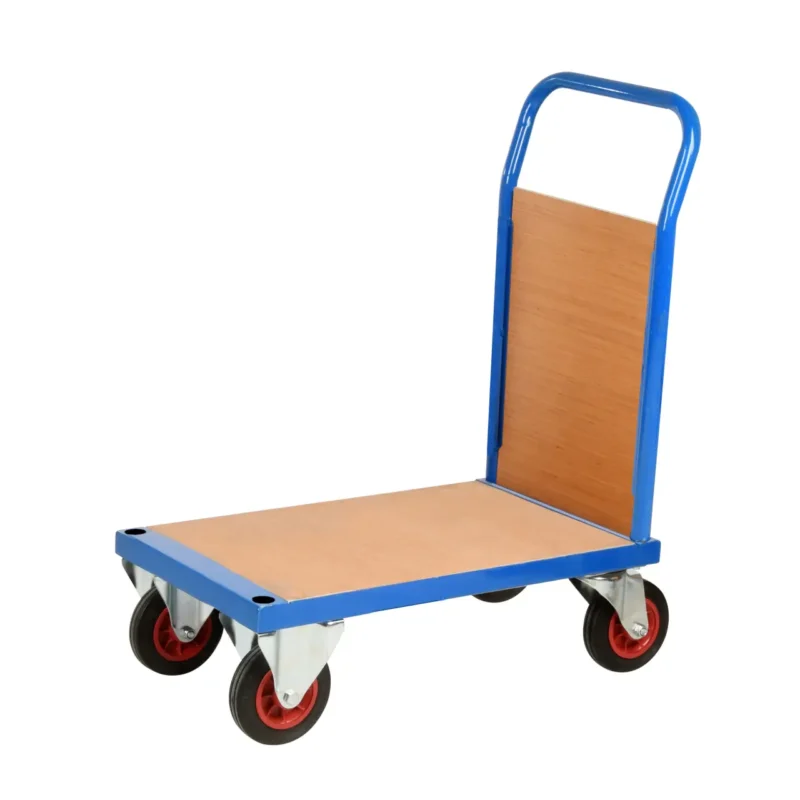 Loadtek TC900 Series Warehouse Platform Trolley Truck - Platform & Single End - 500kg Load Timber