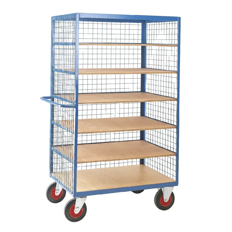 Loadtek Heavy Duty Shelf Truck Trolley With Mesh Frame Sides - 6 Tier - 500kg Load