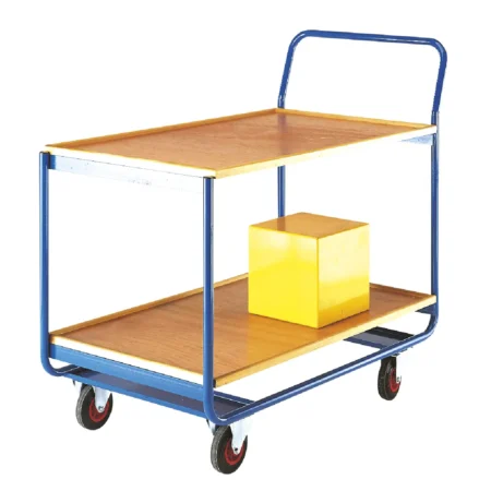 Loadtek Industrial Medium Duty Table Trolley 'TT160 Series' - 2 Tier - Plywood Shelves