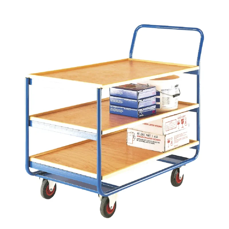 Loadtek Industrial Medium Duty Table Trolley 'TT160 Series' - 3 Tier - Plywood Shelves