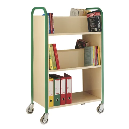 Loadtek Double Sided Library Book Trolley - 3 Tier