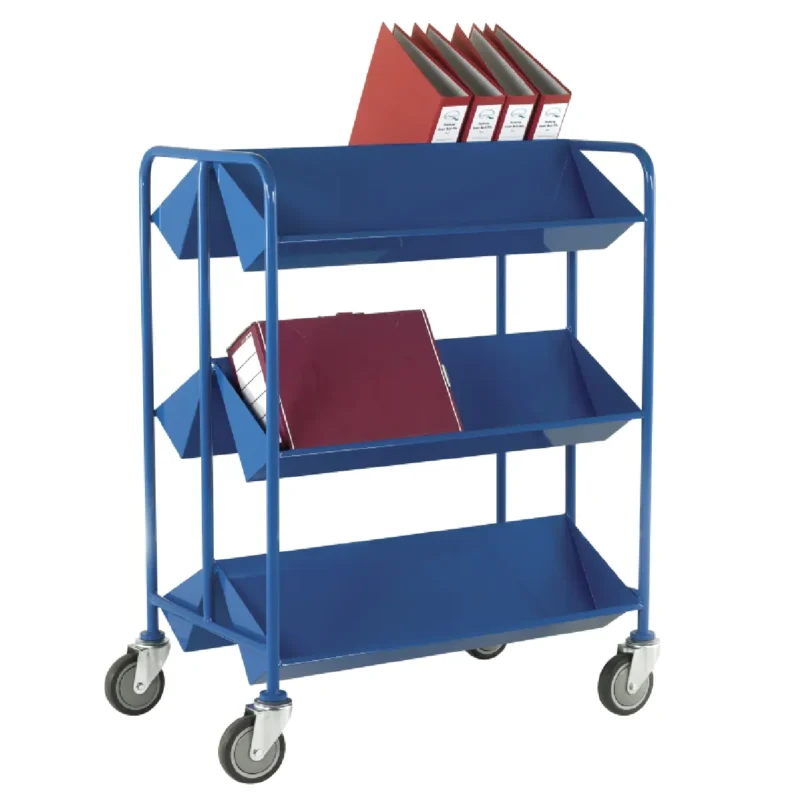 Loadtek Heavy Duty Double Sided Library Book Trolley - 3 Tier - 250kg Load