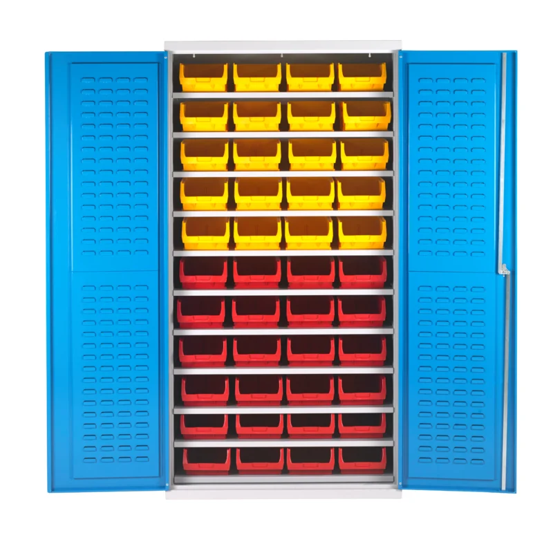 Industrial Bin Cabinet | Shelf Support Kit | 44x Bins