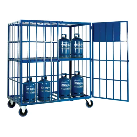 Cylinder Storage Cage | Mobile Security Trolley | With Shelf