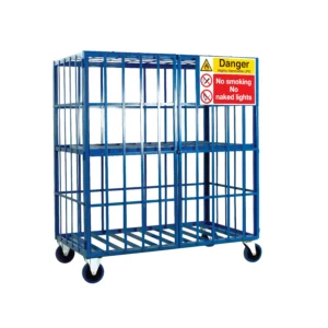 Cylinder Storage Cage | Mobile Security Trolley | With Shelf