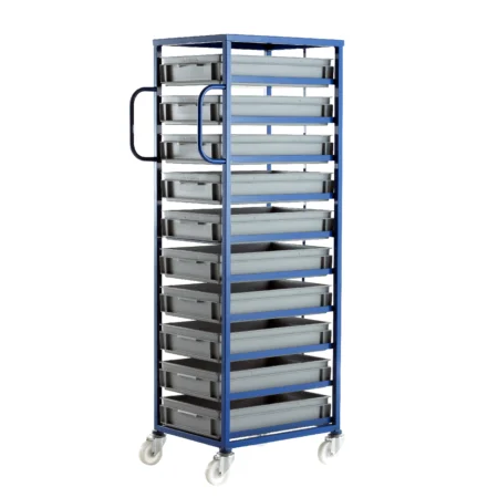 Loadtek 200 Series Mobile Container Tray Rack - Complete Kit - 10 Trays