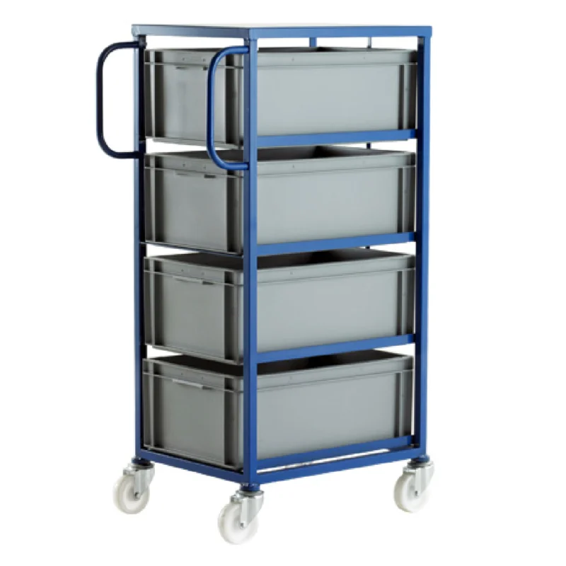 Loadtek 500 Series Mobile Container Tray Rack - Complete Kit - 4 Large Trays