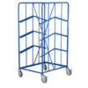 Loadtek 4 Tier Double Sided Mobile Tray Rack - Angled Shelf Single Bay Empty