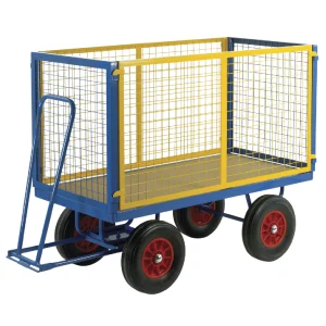 Loadtek Mesh Steel Sides Hand Trailer - MDF Deck