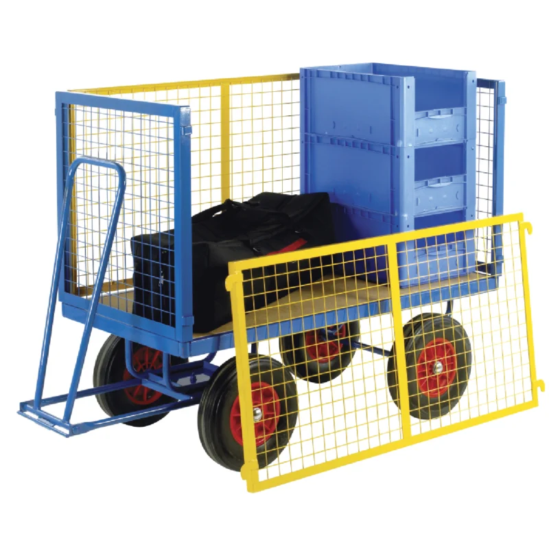 Loadtek Mesh Steel Sides Hand Trailer - MDF Deck