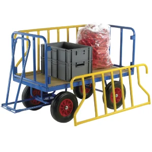 Loadtek Tubular Steel Sides Hand Trailer - MDF Deck Drop Sides