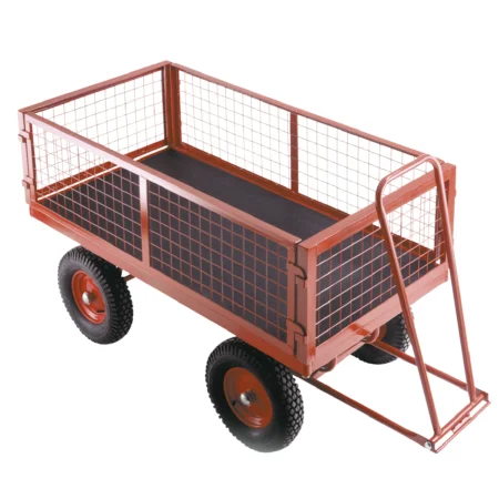 Loadtek Anti Slip Coating Hand Turntable Trailer - Mesh Steel Ends & Sides