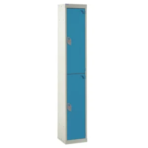 QMP Steel Splash Lockers - 2 Door Light Blue