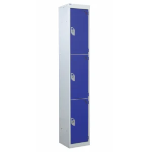 QMP Steel Splash Lockers - 3 Door Blue
