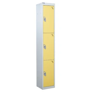 QMP Steel Splash Lockers - 3 Door Yellow