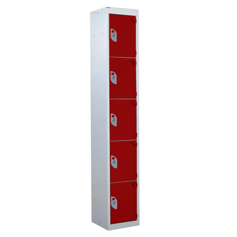 QMP Standard Lockers - 5 Door Red