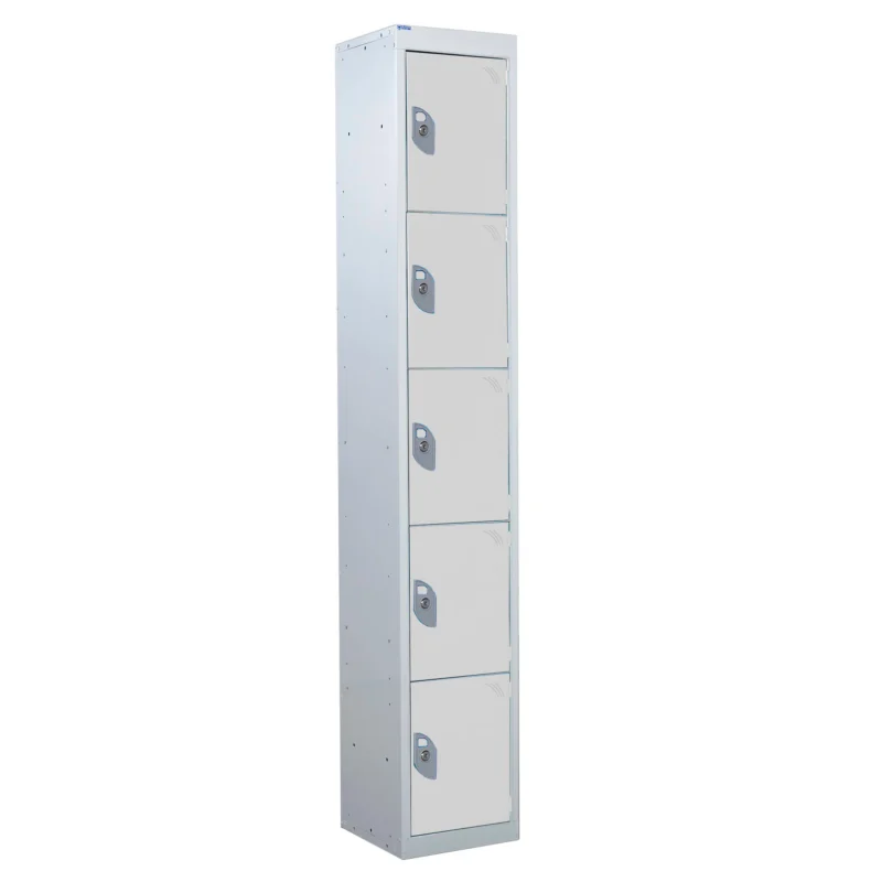 QMP Standard Lockers - 5 Door Light Grey