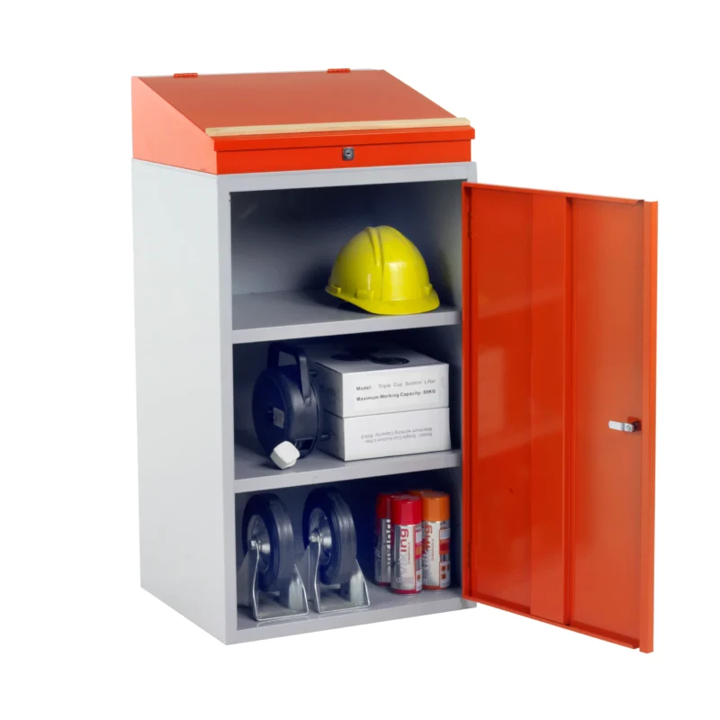 Redditek Freestanding Euro Work Desk - With Cupboard Orange