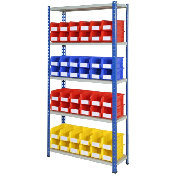 J Rivet Racking - Complete Kit - 48 Plastic Bins