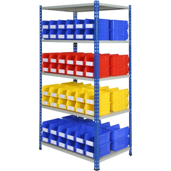 J Rivet Racking - Complete Kit - 96 Plastic Bins