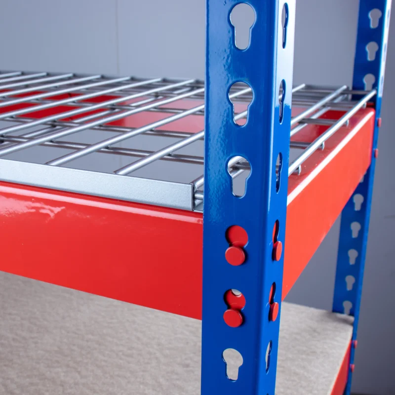 Heavy Rivet Racking - 4 Wire Mesh Deck Shelves - 600kg UDL