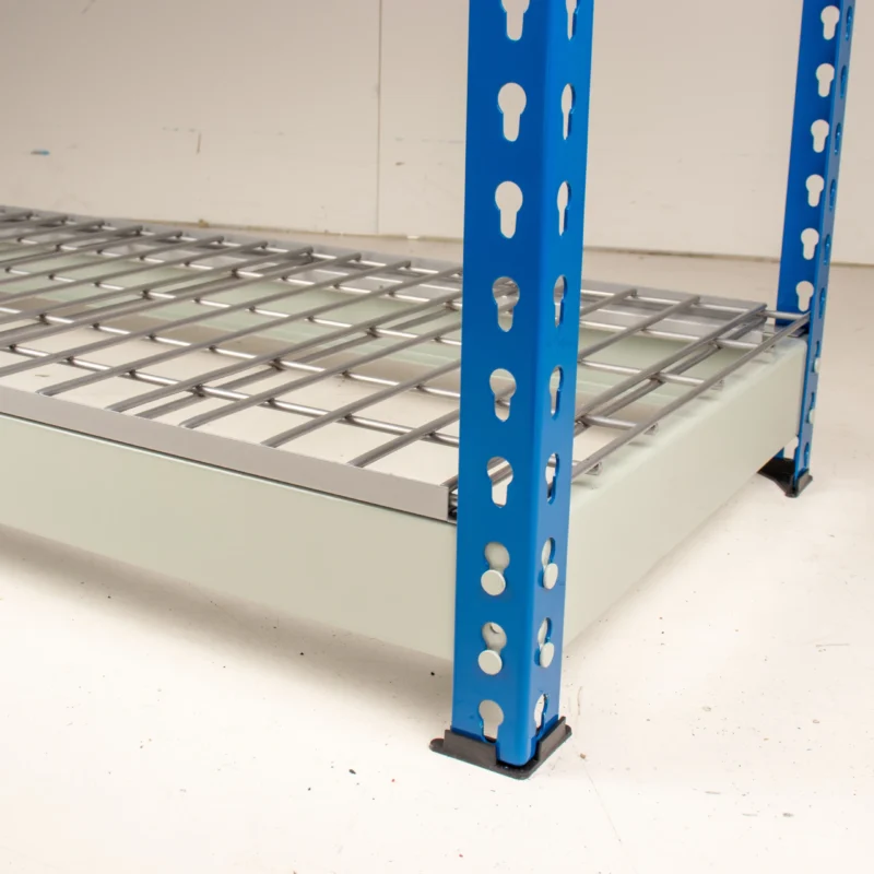 Heavy Rivet Racking - 4 Wire Mesh Deck Shelves - 600kg UDL