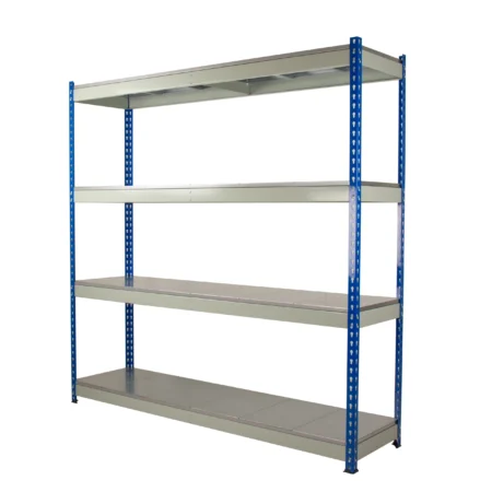 Heavy Rivet Racking - 4 Steel Deck Shelves - 500kg UDL