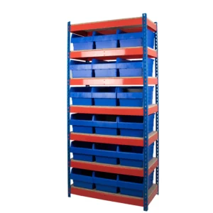 Rivet Racking With Shelf Bins -6 Shelves - 600kg UDL