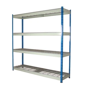 Heavy Rivet Racking - 4 Wire Mesh Deck Shelves - 600kg UDL