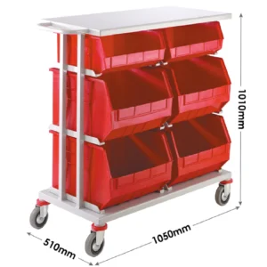 Loadtek Container Store Distribution Tray Trolley - 6 Containers