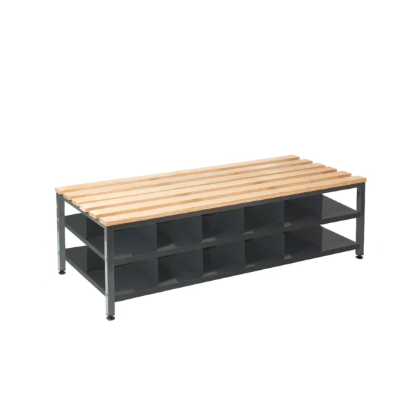 QMP Premium Cloakroom Bench | Double Sided | Shoe Storage