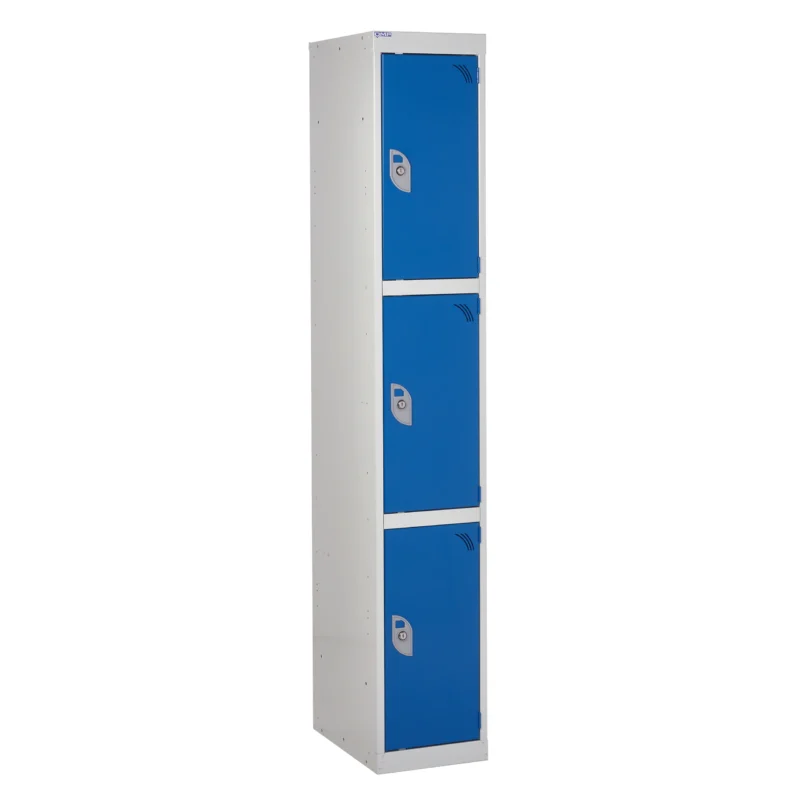 QMP Secure Lockers - 3 Door Blue