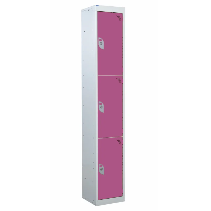 QMP Spectrum Lockers - 3 Door Pink