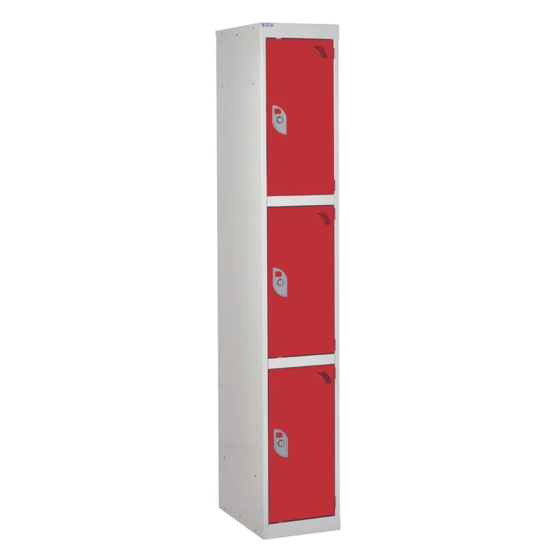 QMP Secure Lockers - 3 Door Red