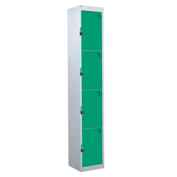 QMP Padlock Lockers - 4 Door Green