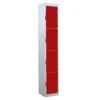 QMP Padlock Lockers - 4 Door Red