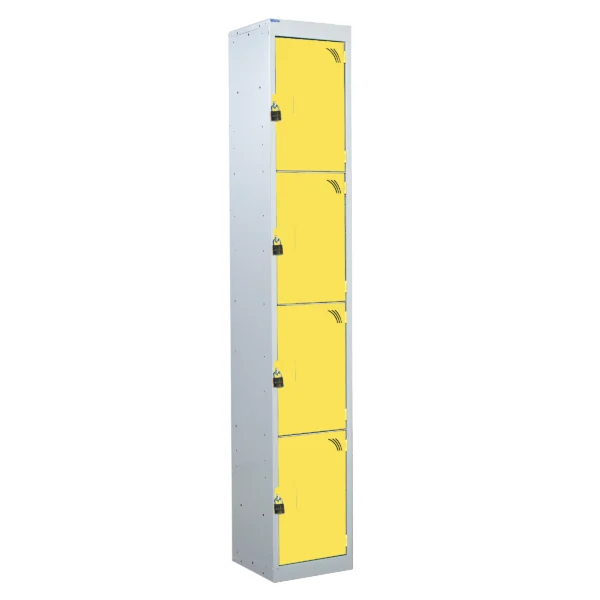 QMP Padlock Lockers - 4 Door Yellow