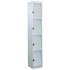 QMP Padlock Lockers - 4 Door Light Grey