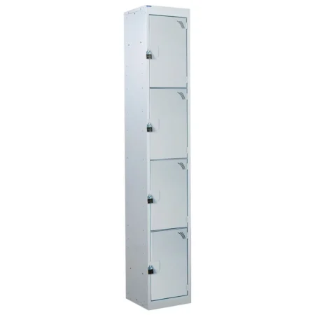 QMP Padlock Lockers - 4 Door Light Grey