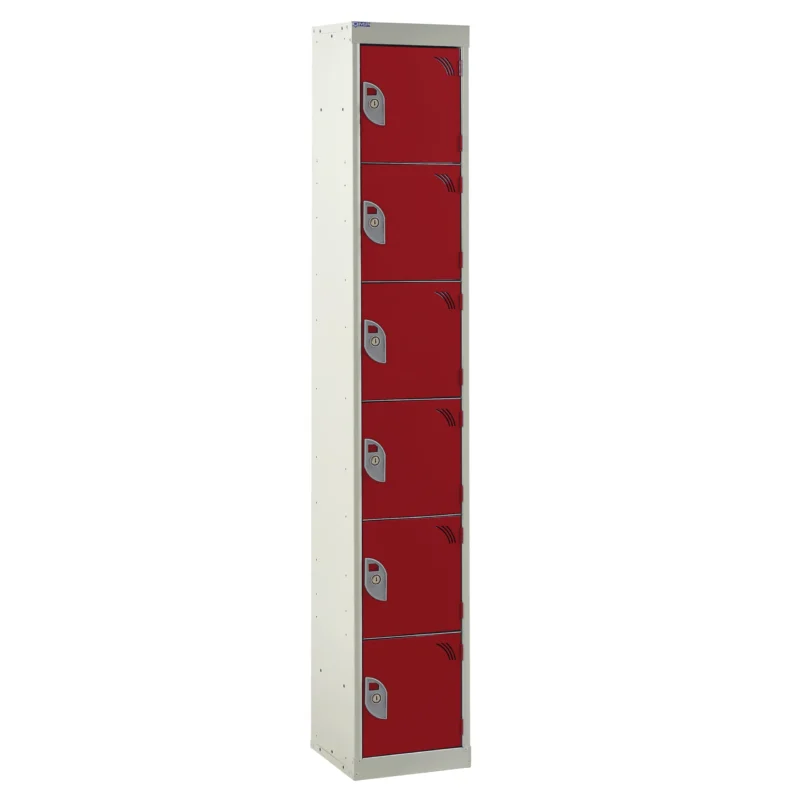 QMP Tool Charging Lockers - 6 Door Red