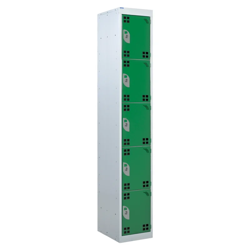 QMP Tool Charging Lockers - 5 Door Green