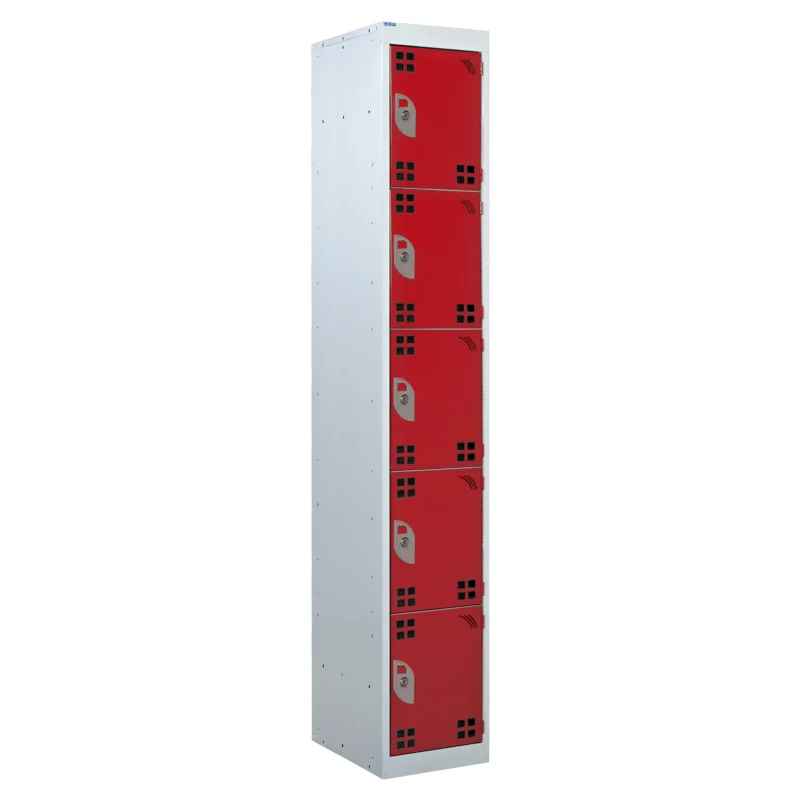 QMP Tool Charging Lockers - 5 Door Red