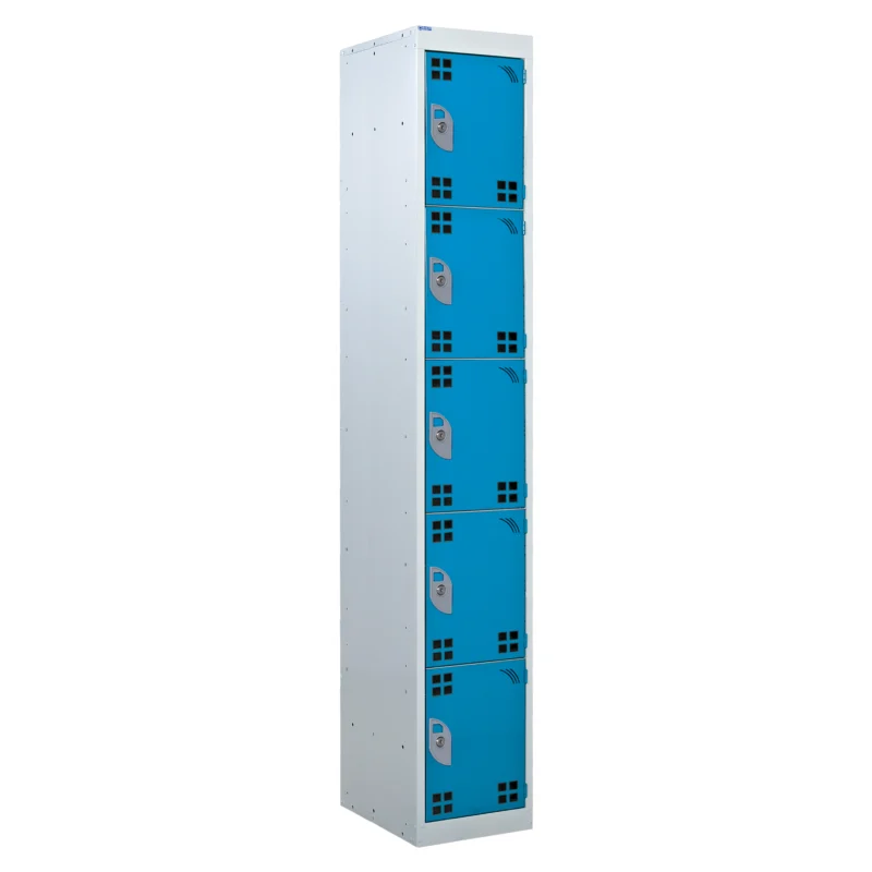 QMP Tool Charging Lockers - 5 Door Light Blue