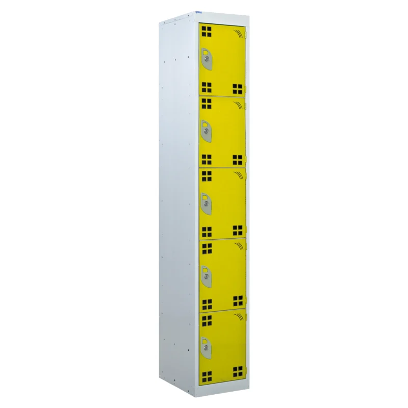 QMP Tool Charging Lockers - 5 Door Yellow