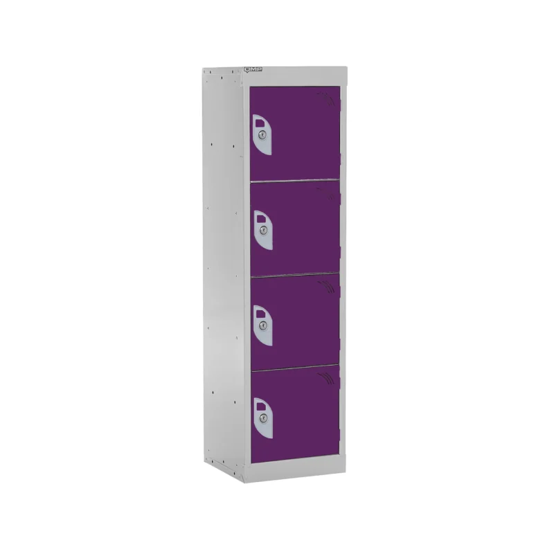 QMP Spectrum School Lockers - 1235mm Height - 4 Door Berry