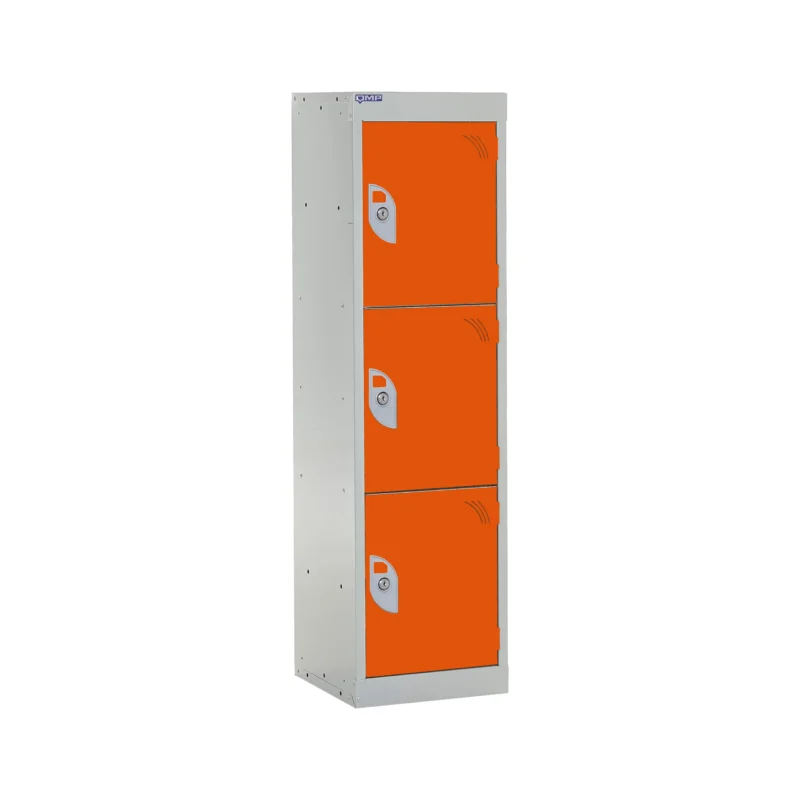 QMP Spectrum School Lockers - 1235mm Height - 3 Door Chilli