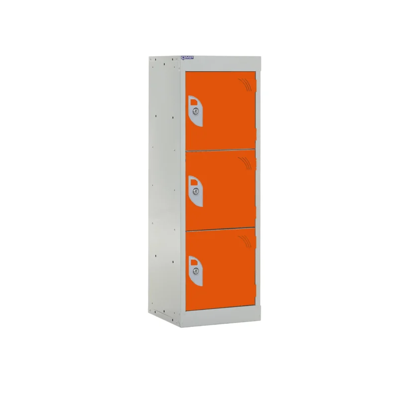 QMP Spectrum School Lockers - 955mm Height - 3 Door Chilli