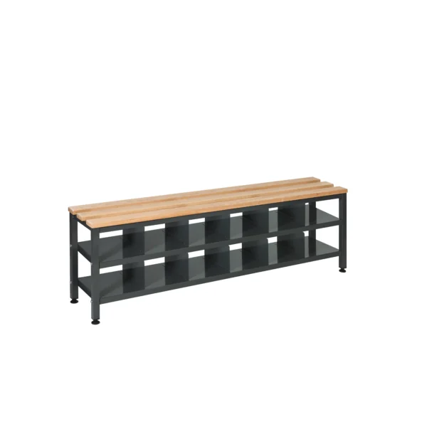 QMP Premium Cloakroom Bench | Single Sided | Shoe Storage