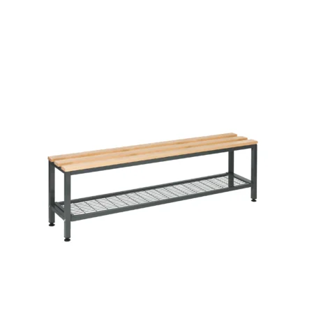 QMP Premium Cloakroom Bench | Single Sided | Under Seat Shelf